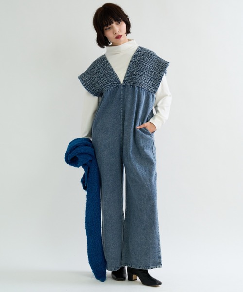 A.D.C.L. サロペット オーバーオール 大人カジュアル！胸元