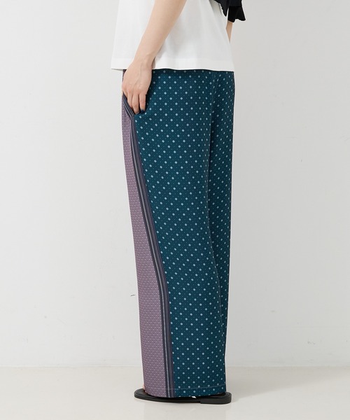 collex（コレックス） パンツ 小紋ミックス柄サテンパンツ レディース
