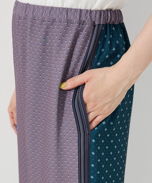 collex（コレックス） パンツ 小紋ミックス柄サテンパンツ レディース