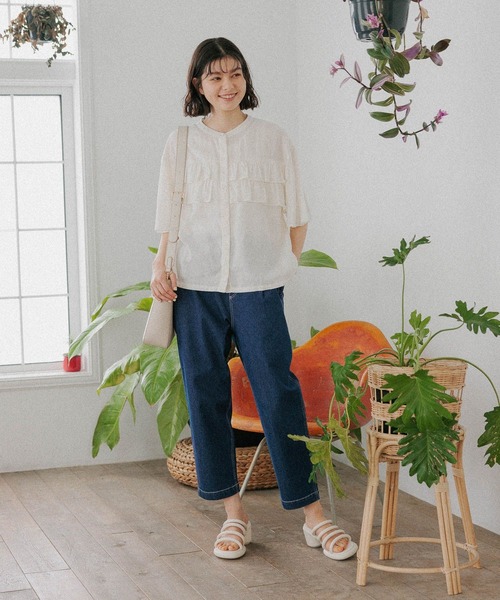 「niko and...」 半袖ブラウス LARGE オフホワイト レディース_画像2