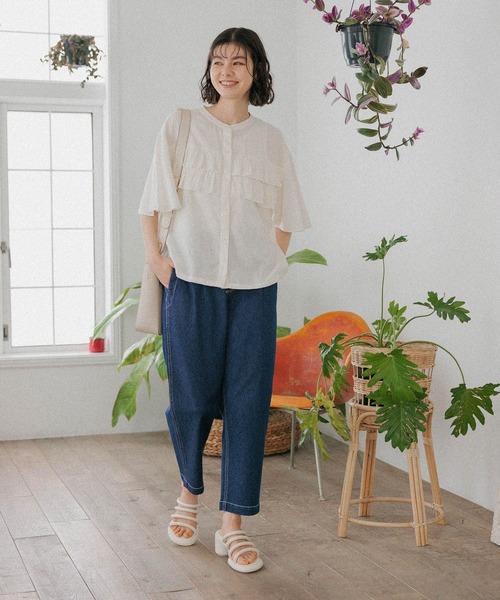 「niko and...」 半袖ブラウス LARGE オフホワイト レディース_画像4