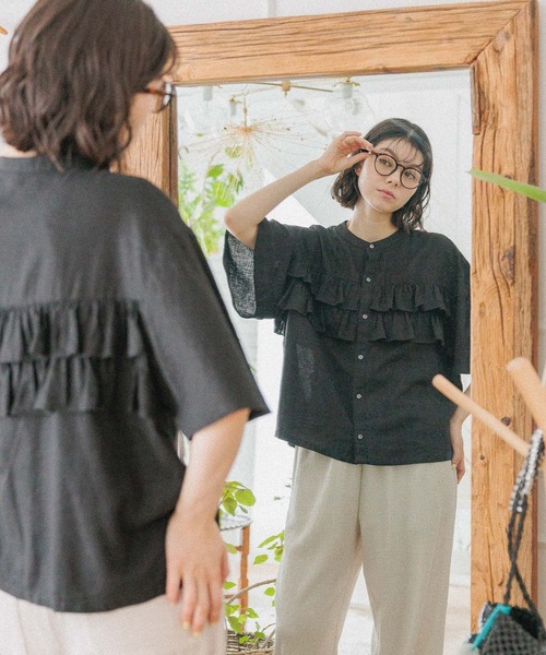 「niko and...」 半袖ブラウス LARGE オフホワイト レディース_画像9