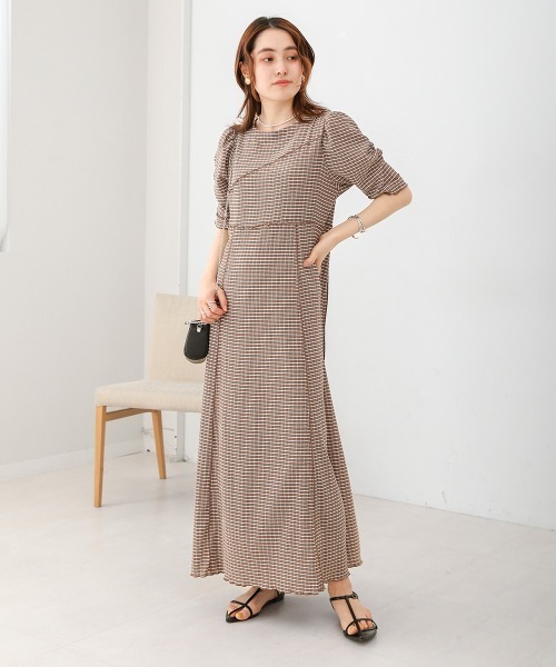 「Bab」 半袖ワンピース S ブラウン レディース_画像2