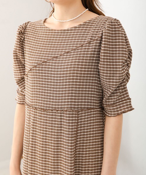 「Bab」 半袖ワンピース S ブラウン レディース_画像7