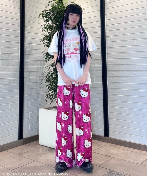 「Candy Stripper」 半袖Tシャツ「HELLO KITTYコラボ」 FREE ピンク レディース_画像9