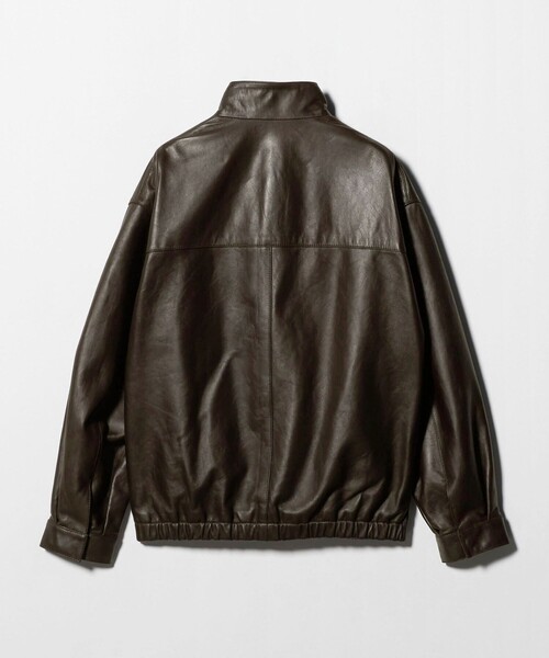 美品　ビューティーアンドユース　レザージャケット　ネイビー　L 100135973_b_09_500.jpg