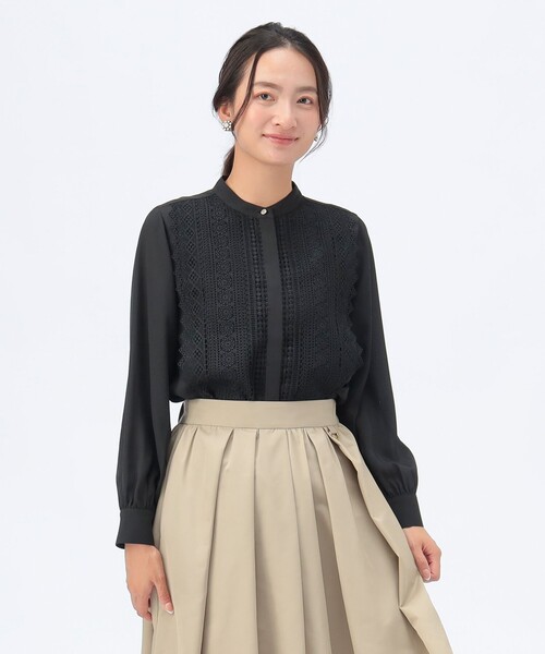 BEAMS ブラウス BEAMS JAPAN（ビームス ジャパン）〈WOMEN〉エンブロイダリー ブラウス