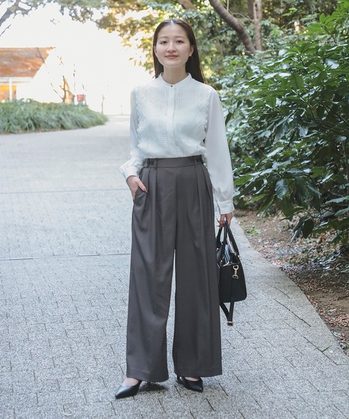 BEAMS ブラウス BEAMS JAPAN（ビームス ジャパン）〈WOMEN〉エンブロイダリー ブラウス