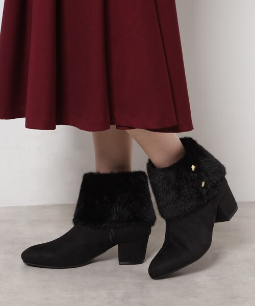ESPERANZA（エスペランサ） ブーツ 2WAYフェイクファー付きショート