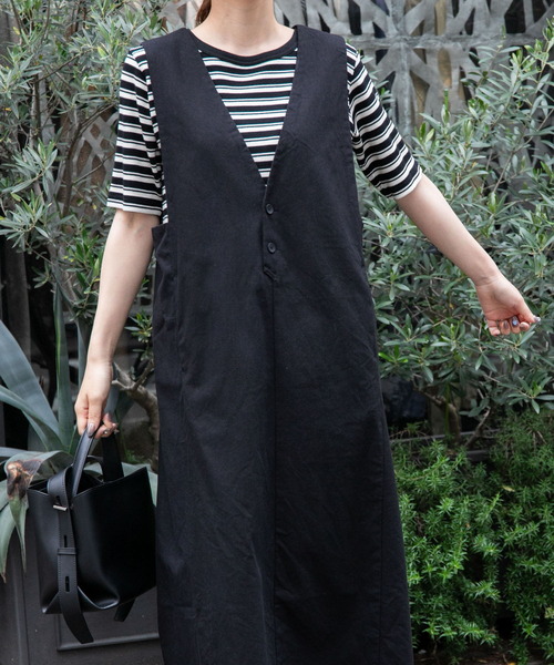 「FORK&SPOON」 サロペットスカート 2 ナチュラル レディース_画像8