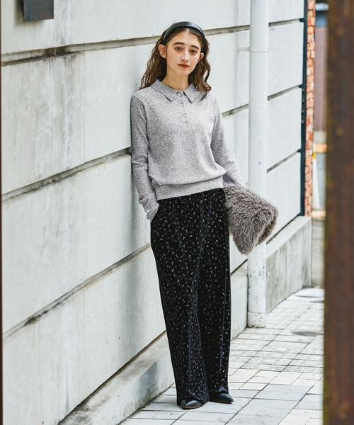 George's パンツ フラワーベロアパンツ レディース : ZOZOTOWN Yahoo
