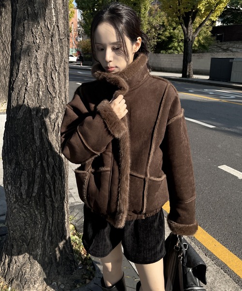 新品タグ付き nananamoe モヘア ムートン コート 完売品 UNE MANSION（ユヌマンション） ムートンコート ボアコート