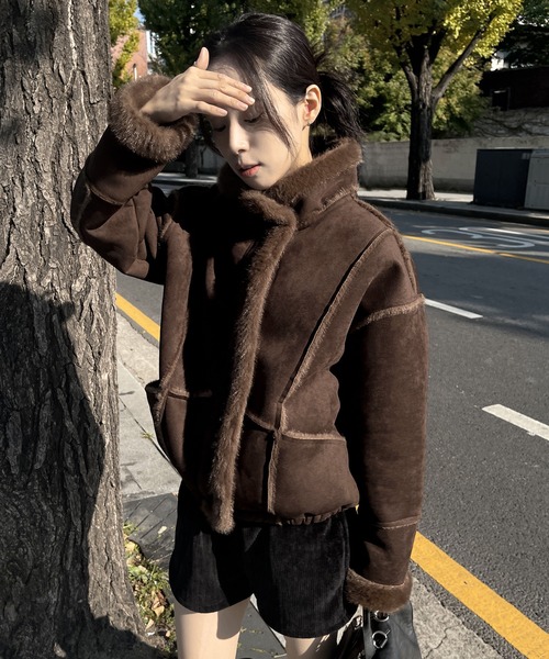 UNE MANSION（ユヌマンション） ムートンコート ボアコート