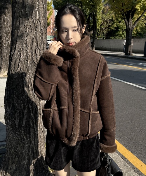 UNE MANSION（ユヌマンション） ムートンコート ボアコート