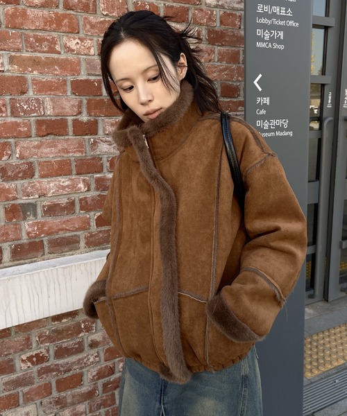 UNE MANSION（ユヌマンション） ムートンコート ボアコート