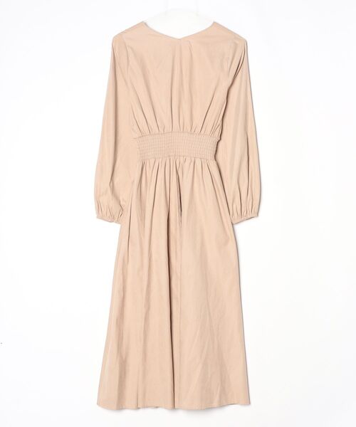 「w closet」 長袖ワンピース M ベージュ レディース_画像2