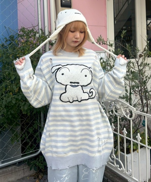 Paprika キャラクター柄 長袖ニット FREAK'S STORE/花刺繍 ニットプルオーバー｜Daytona Park(FREAK'S