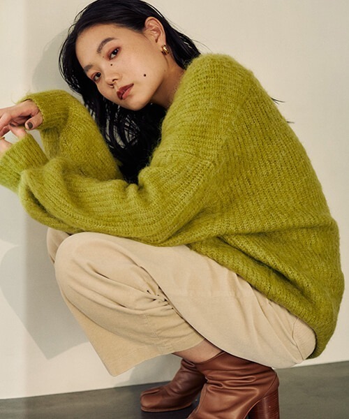 「CREDONA」 ニットカーディガン FREE ブルー系その他 レディース_画像4