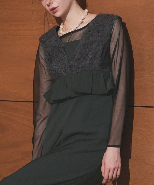DONOBAN（ドノバン） パンツドレス 「ANDRESD」volume tulle peplum