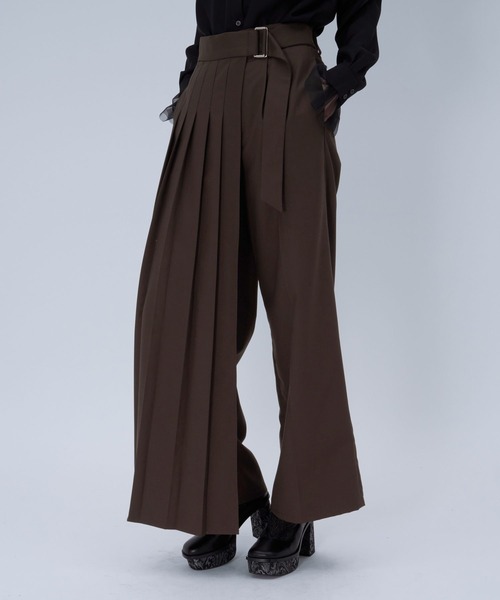 HARE ラップデザインプリーツパンツ HARE（ハレ） スラックス パンツ ラップデザインプリーツパンツ(HARE