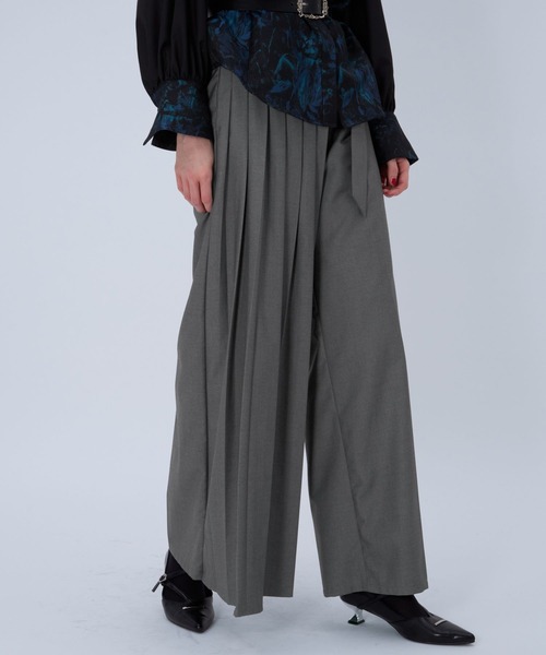 HARE（ハレ） スラックス パンツ ラップデザインプリーツパンツ(HARE