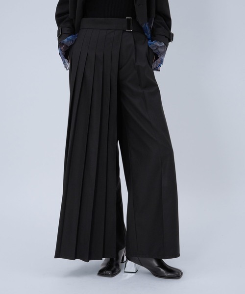 HARE ラップデザインプリーツパンツ HARE（ハレ） スラックス パンツ ラップデザインプリーツパンツ(HARE