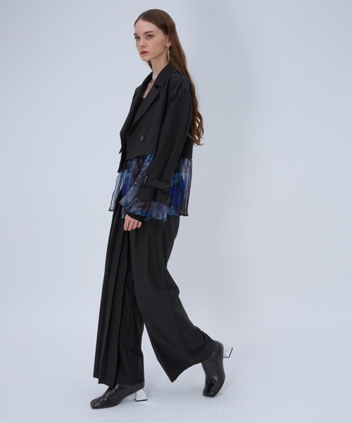 HARE ラップデザインプリーツパンツ HARE（ハレ） スラックス パンツ ラップデザインプリーツパンツ(HARE