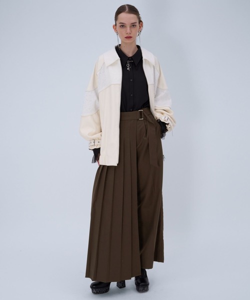 HARE（ハレ） スラックス パンツ ラップデザインプリーツパンツ(HARE