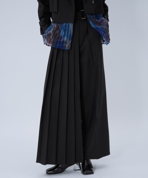 HARE（ハレ） スラックス パンツ ラップデザインプリーツパンツ(HARE