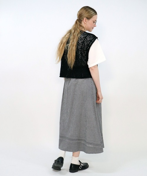 「haupia」 フレアスカート MEDIUM ネイビー レディース_画像6