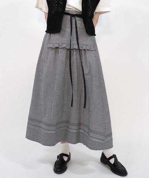 「haupia」 フレアスカート MEDIUM ネイビー レディース_画像7