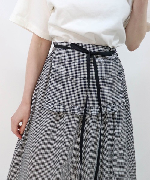 「haupia」 フレアスカート MEDIUM ネイビー レディース_画像8