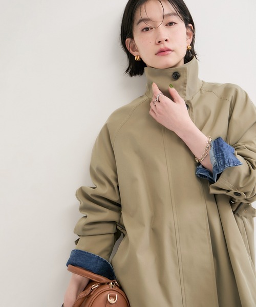 【Chili-Ｏ】JIAOLANDIスタンドカラートレンチコート JIAOLANDI簡単おしゃれなロング丈トレンチコート | mblueshop