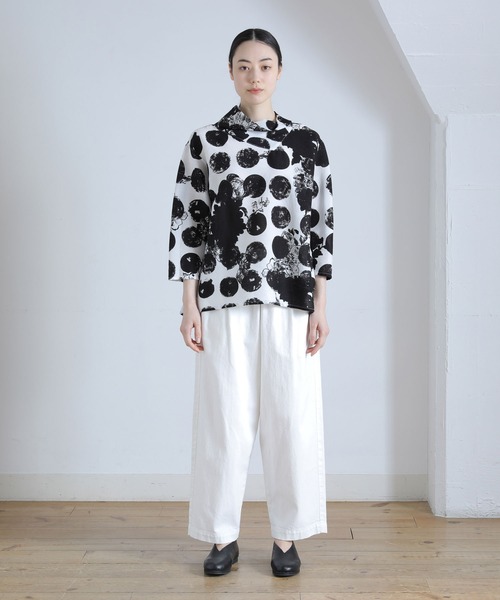 Plantation（プランテーション） 7分袖ブラウス M size グリーン 