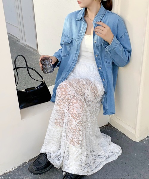 ♡新品未使用♡今季 タンガリーブラウス♡ ブラウス シャツ ダンガリーシャツ レディース : ZOZOTOWN Yahoo!店