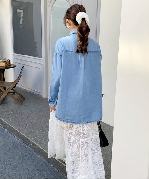 ♡新品未使用♡今季 タンガリーブラウス♡ le.coeur blanc｜《手洗い可能》ダンガリーフリルブラウス | Rakuten