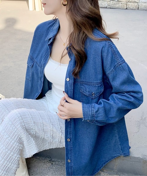 ♡新品未使用♡今季 タンガリーブラウス♡ ブラウス シャツ ダンガリーシャツ レディース : ZOZOTOWN Yahoo!店