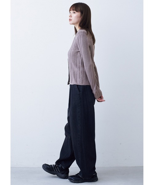 「MEDE19F」 ニットカーディガン M ネイビー レディース_画像3