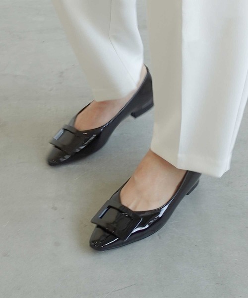 パンプス 「レイン対応」バックルモチーフパンプス_1