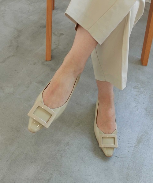 パンプス 「レイン対応」バックルモチーフパンプス_3