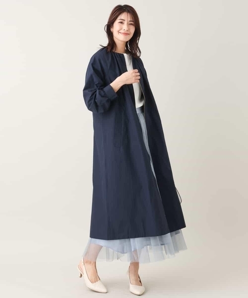 「a.v.v」 ノーカラーコート 36 ベージュ レディース_画像3