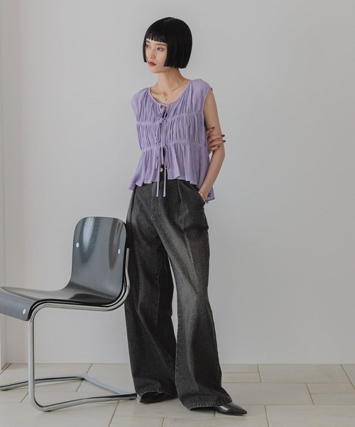 「LOWRYS FARM」 デニムパンツ LARGE ブルー レディース_画像6