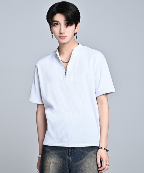 ADRER（アドラー） tシャツ Half-Zip Compact Rib Tee / Absorbent