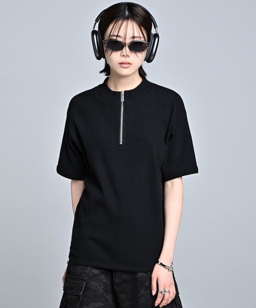 ADRER（アドラー） tシャツ 速乾 Half-Zip Compact Rib Tee