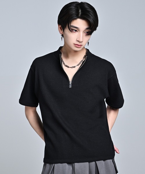 ADRER（アドラー） tシャツ Half-Zip Compact Rib Tee / Absorbent