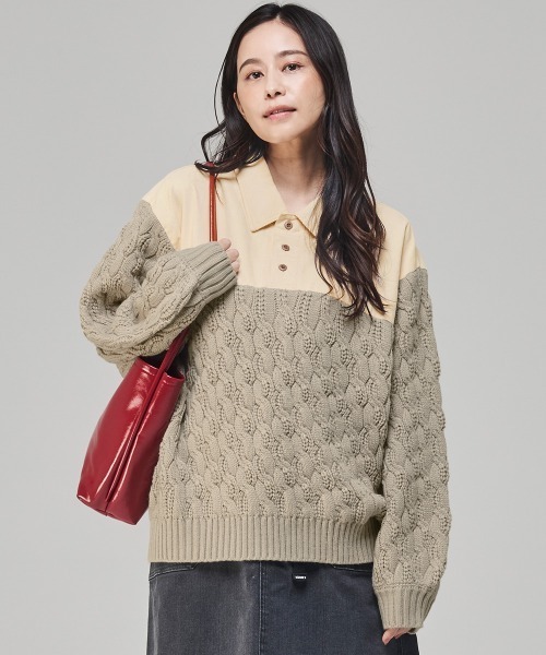 「KRIFF MAYER Lady's Collection」 長袖ニット MEDIUM ネイビー レディース_画像2