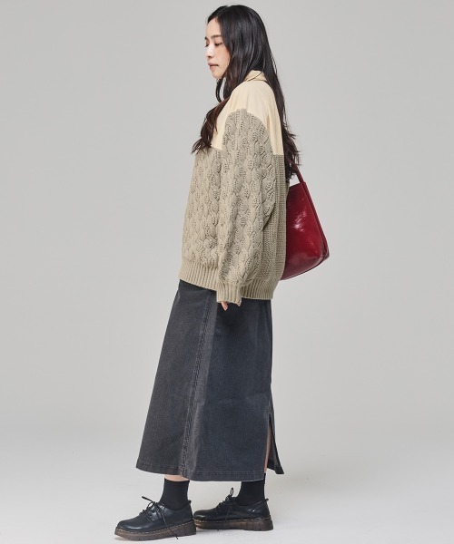 「KRIFF MAYER Lady's Collection」 長袖ニット MEDIUM ネイビー レディース_画像4