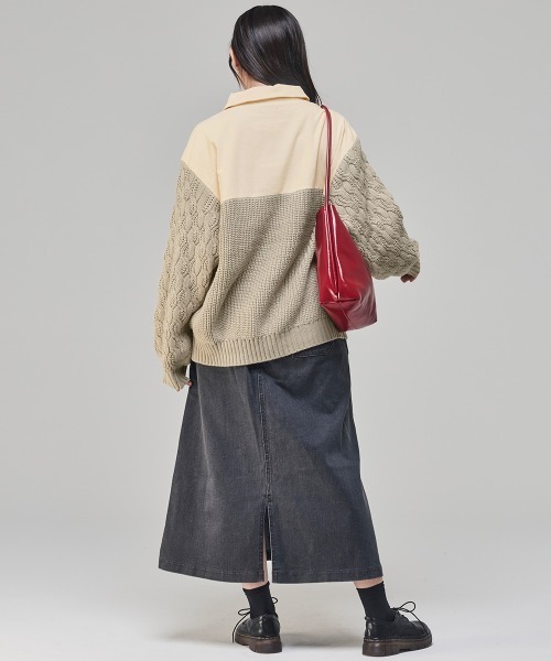 「KRIFF MAYER Lady's Collection」 長袖ニット MEDIUM ネイビー レディース_画像5