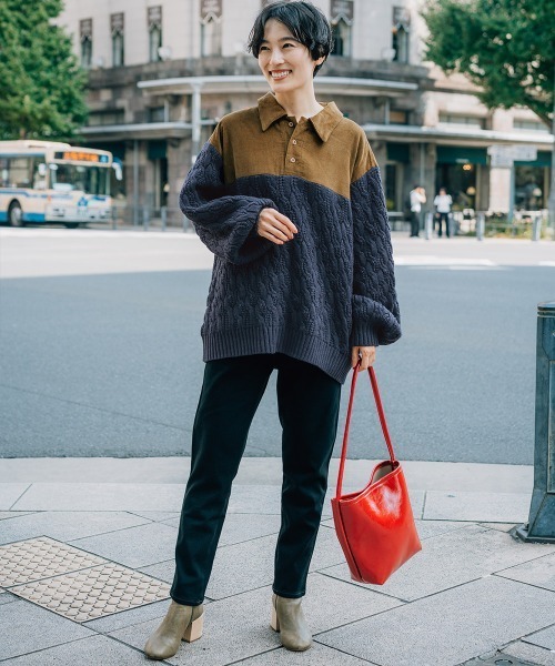 「KRIFF MAYER Lady's Collection」 長袖ニット MEDIUM ネイビー レディース_画像6