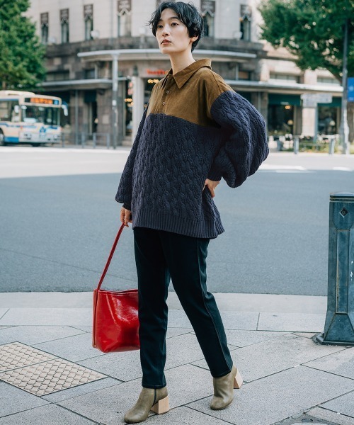 「KRIFF MAYER Lady's Collection」 長袖ニット MEDIUM ネイビー レディース_画像7